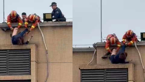 消防员英雄救美